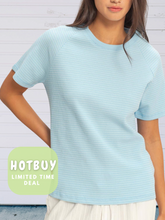 Load image into Gallery viewer, Sky Blue Stripe Cotton No Layer Cotton Top- stretch