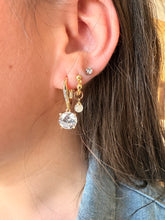 Load image into Gallery viewer, Drop Diamond Dangle Earrings- 18K Gold Plated Waterproof Sterling Silver