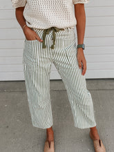 Load image into Gallery viewer, Olive Free Soul Stripe Barrel Denim