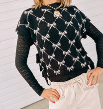 Load image into Gallery viewer, Bow Sweater Vest- Black
