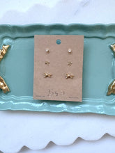 Load image into Gallery viewer, Flower Bow 3 Piece Set Mini Earring- Sterling Silver