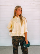 Load image into Gallery viewer, Sutton Butter Yellow Button down Blouse- structured