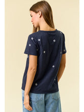 Load image into Gallery viewer, Stars N Navy Cotton Top - stretch