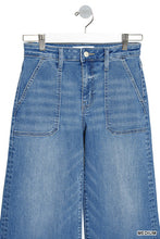 Load image into Gallery viewer, Flirty Patch Pocket Wide Leg Denim- Super Stretchy