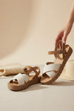 Load image into Gallery viewer, Woven Hazel Raised Sandal - squish platform sole