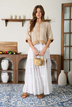 Load image into Gallery viewer, Teddy Brown Striped Crochet Cami Sweater