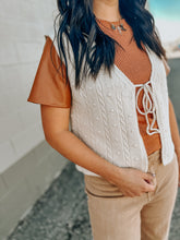 Load image into Gallery viewer, Oatmeal Textured bow tie Vest