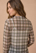 Load image into Gallery viewer, Plaid Prep Cream Mesh Top