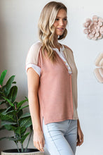 Load image into Gallery viewer, Sandstone Colorblock Knit Top -Stretchy