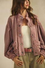 Load image into Gallery viewer, Freya Chunky Knit Shacket Vintage Mauve- Stretch