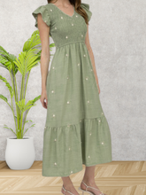 Load image into Gallery viewer, Sage Daisy Dash Dress- Stretchy