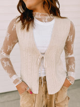 Load image into Gallery viewer, Oatmeal Textured bow tie Vest