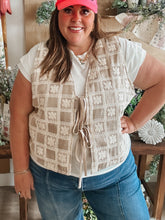 Load image into Gallery viewer, Kami Crocheted Quilted Lace Tie Up Vest (Copy)