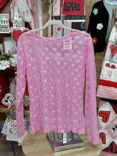 Load image into Gallery viewer, Bows Mesh Light Pink Top - stretchy