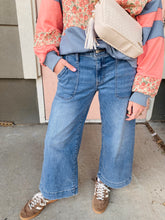 Load image into Gallery viewer, Flirty Patch Pocket Wide Leg Denim- Super Stretchy