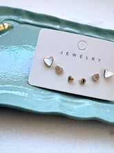 Load image into Gallery viewer, Heart 3 Piece Set Mini Earring- Sterling Silver