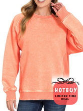 Load image into Gallery viewer, Coral Mineral Wash Sweater