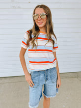 Load image into Gallery viewer, Orange Stripe POP No Layer Cotton Top- stretch