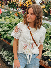 Load image into Gallery viewer, Ava Cottage Bow Tie Top