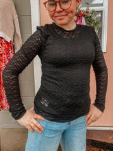Load image into Gallery viewer, Everly Black Stretch Lace Top