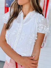 Load image into Gallery viewer, White Daisy Textured Whimsy Top