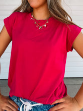 Load image into Gallery viewer, Popping Pink Cap Sleeve Top - stretch