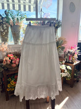 Load image into Gallery viewer, White eyelet Tiered Smocked Skirt- Stretch Waist