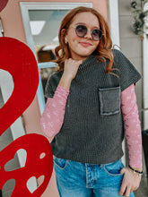 Load image into Gallery viewer, Charcoal Free Soul Sweater Vest - stretchy