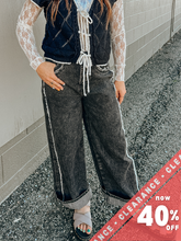 Load image into Gallery viewer, Midnight Track Denim- wide legs