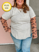Load image into Gallery viewer, PLUS | Flora Black Velvet Mesh Top