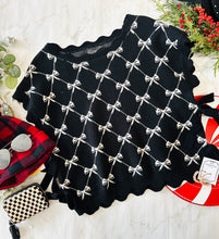 Load image into Gallery viewer, Bow Sweater Vest- Black