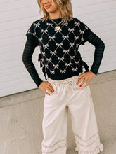 Load image into Gallery viewer, Bow Sweater Vest- Black