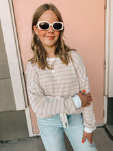 Load image into Gallery viewer, Blaire Ribbed Subtle Stripe Pullover - stretch