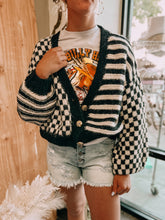 Load image into Gallery viewer, Black Check Print Cardi - Black