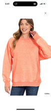 Load image into Gallery viewer, Coral Mineral Wash Sweater