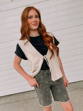 Load image into Gallery viewer, Oatmeal Textured bow tie Vest