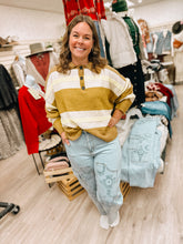 Load image into Gallery viewer, Lexi Embroidered Detail Barrel Denim Pants- stretch