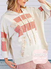 Load image into Gallery viewer, FLORAL PRINT MIX WASHED HOODED Pullover