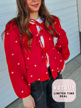 Load image into Gallery viewer, Hearts Collide Bow Tie Cardigan