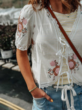 Load image into Gallery viewer, Ava Cottage Bow Tie Top