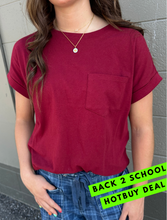 Load image into Gallery viewer, Tiva Burgundy Pocket Tee