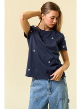 Load image into Gallery viewer, Stars N Navy Cotton Top - stretch