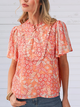 Load image into Gallery viewer, Cora Flutter Sleeve Blouse- stretchy