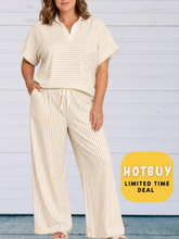 Load image into Gallery viewer, Milan Creme Striped Styled Set- 2 items for 1 price