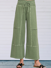 Load image into Gallery viewer, HOTBUY | Vintage Olive French Terry Wide Leg Pants
