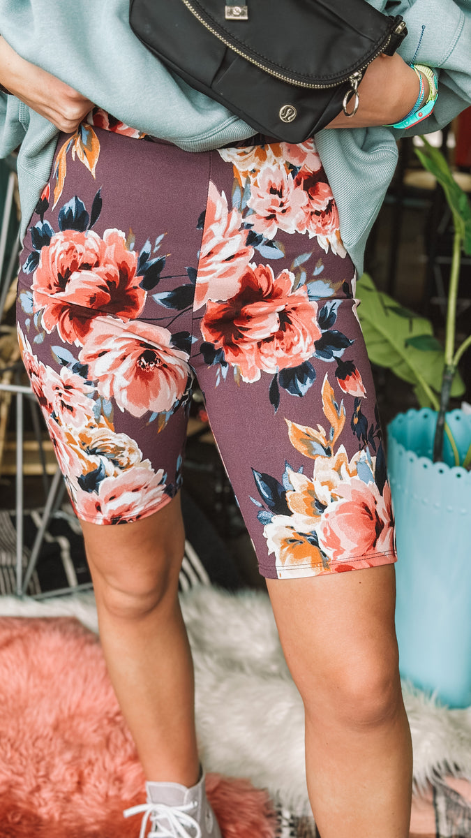 Floral biker shorts sale