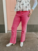 Load image into Gallery viewer, Pink Boot Cut Wide Leg Denim-Stretchy
