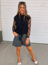 Load image into Gallery viewer, Black Lace Long Sleeve Burnout- stretch
