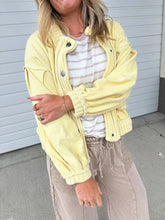 Load image into Gallery viewer, Butter Yellow Free Soul Chunky Knit Shacket- Stretch
