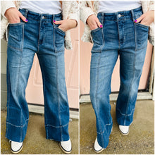 Load image into Gallery viewer, Halsey Trendsetter Wide Leg Denim Pants- mid rise
